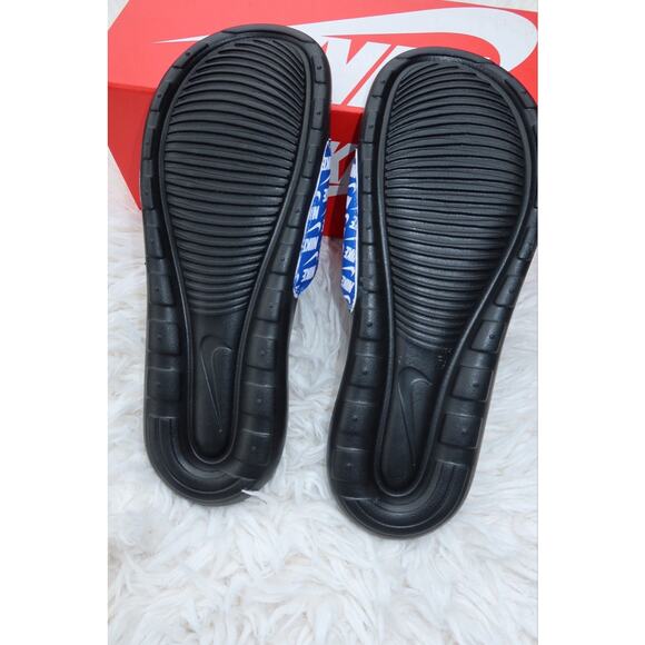 Nike Victori One Print Slides Men’s Size 12 Blue White Logo Sandals NWT